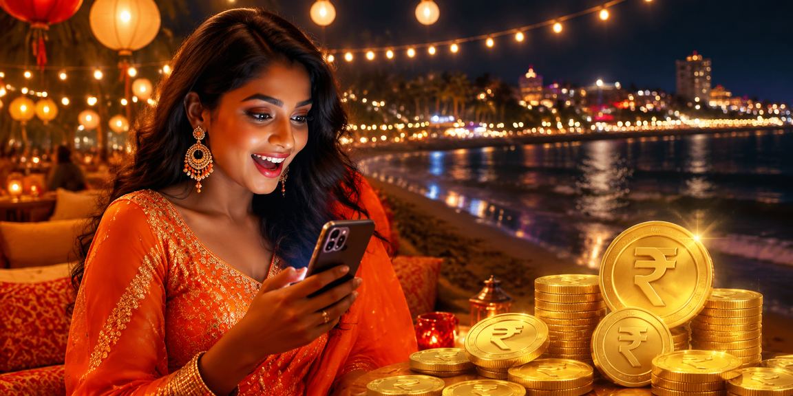 Mobile casino interface with rupee currency for Indian players